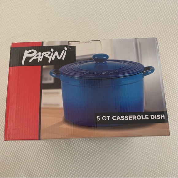 Parini Other - Parini Blue 5 Qt Stoneware Casserole Dish NIB